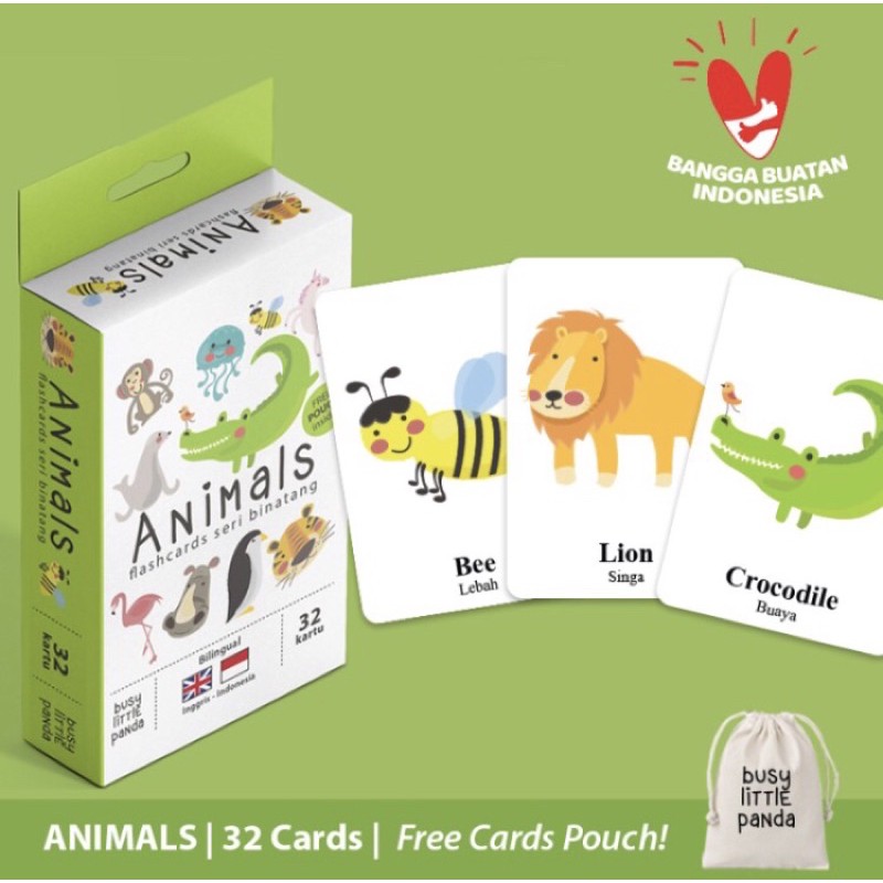 FLASHCARD Mainan edukasi Bayi & Anak, seri Animals
