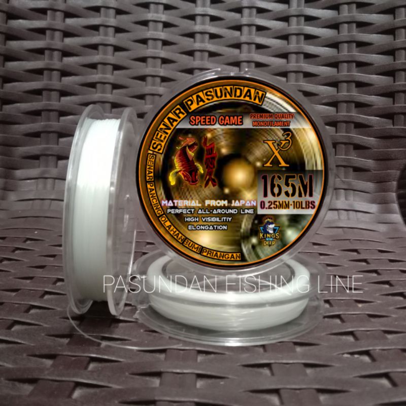 SENAR PANCING PASUNDAN WARNA PUTIH SUSU PANJANG 150M+15M(165M) SENAR PANCING OLAHAN SIAP PAKAI_ANTI 