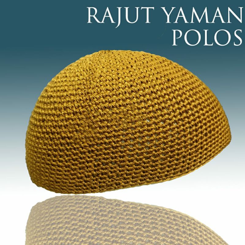 Peci Rajut Yaman Polos / Peci wolf Polos / Grosir peci / Peci Sholat / Bakureh.id