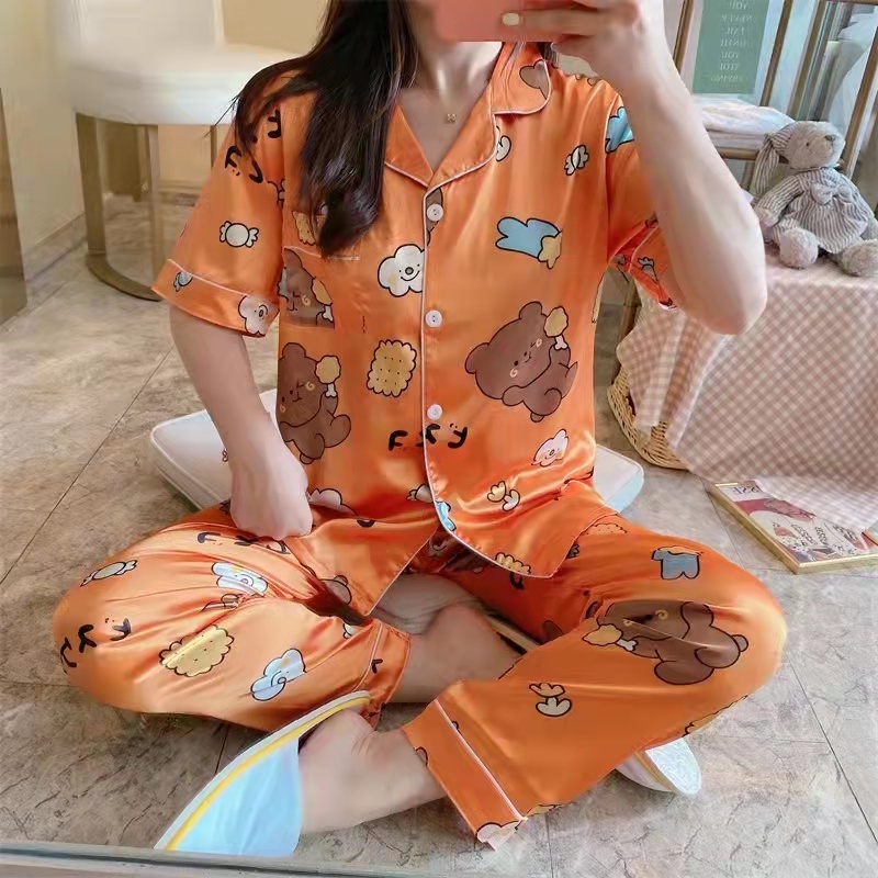 PIYAMA BAJU TIDUR SATIN PP CP IMPORT WANITA MURAH KEKINIAN-FK 111