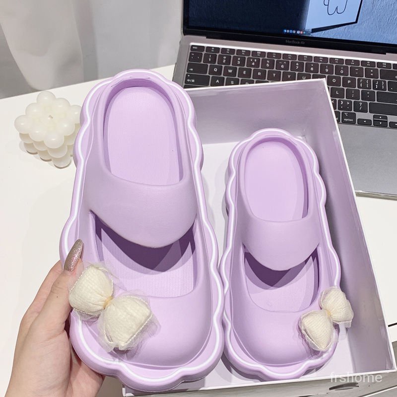 Sandal bunga kecil perempuan putri gadis mahasiswa non-slip tebal bawah pakaian luar lucu