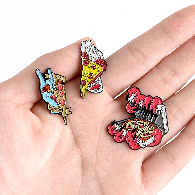 Bros Pin Enamel Desain Kartun Pizza Zombie Gaya Punk Untuk Anak