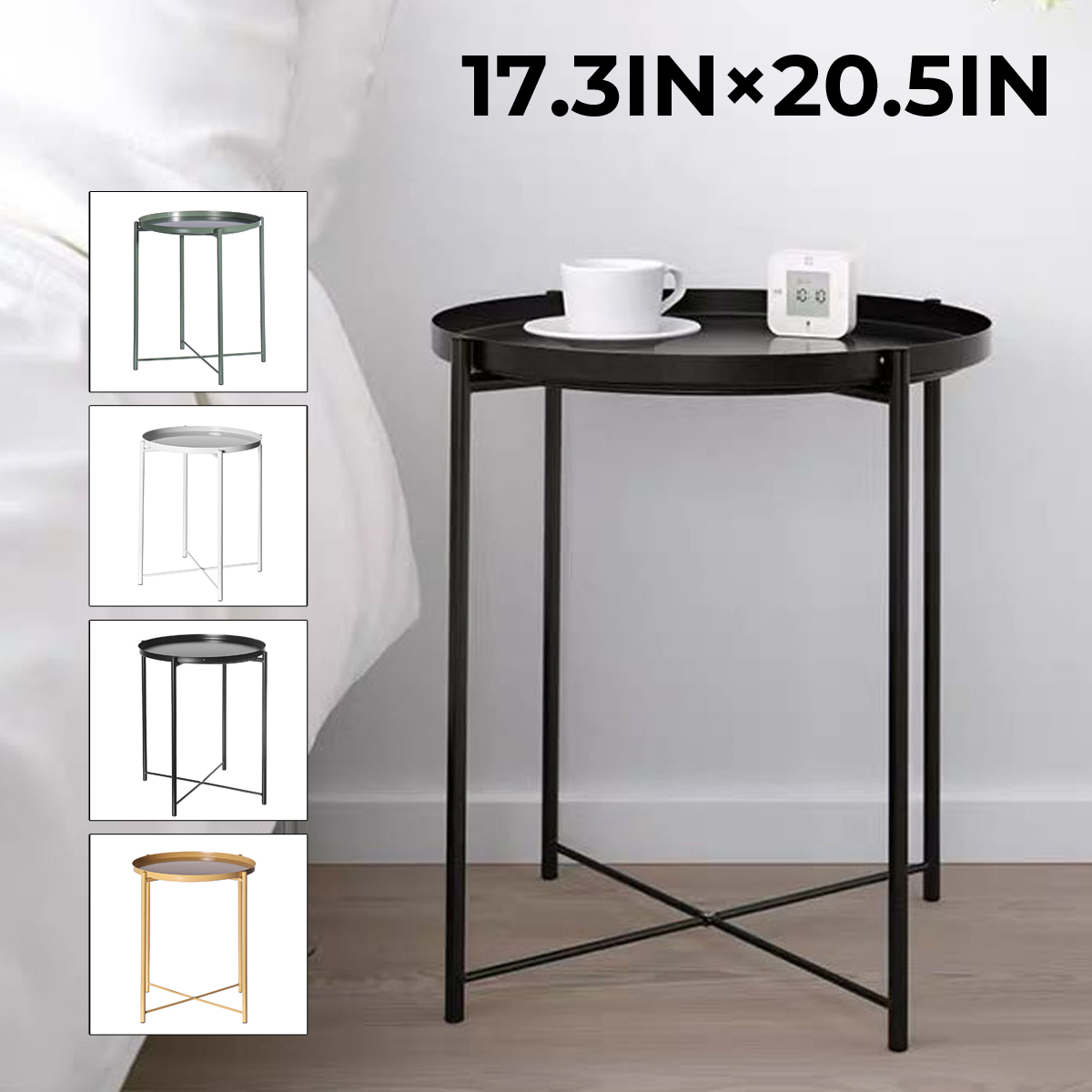Modern Coffee Table Nordic Iron Small Flower Stand Corners Simple Round Side Table Lving Room Decor Tea Table Shopee Indonesia