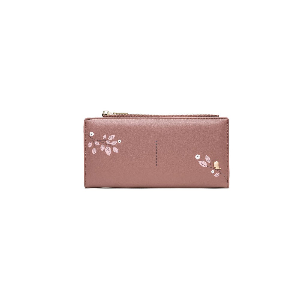 Dompet Panjang Lipat Resteting Wanita AS3016 Dompet Wanita Import Real Pict-BIRU MUDA