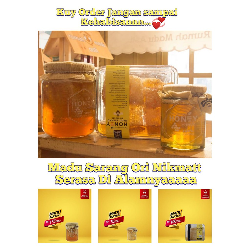 

PROMO 1 Paket Isi 3 KEMASAN Madu Sarang Sari Bunga BEST SELLER