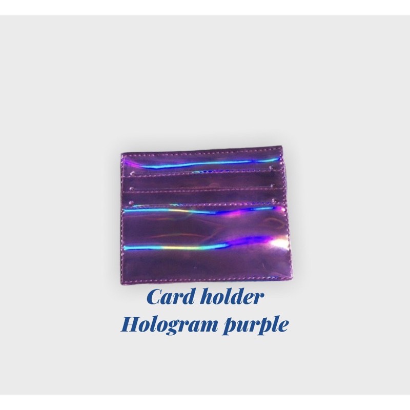 card holder hologram 3 pocket purple