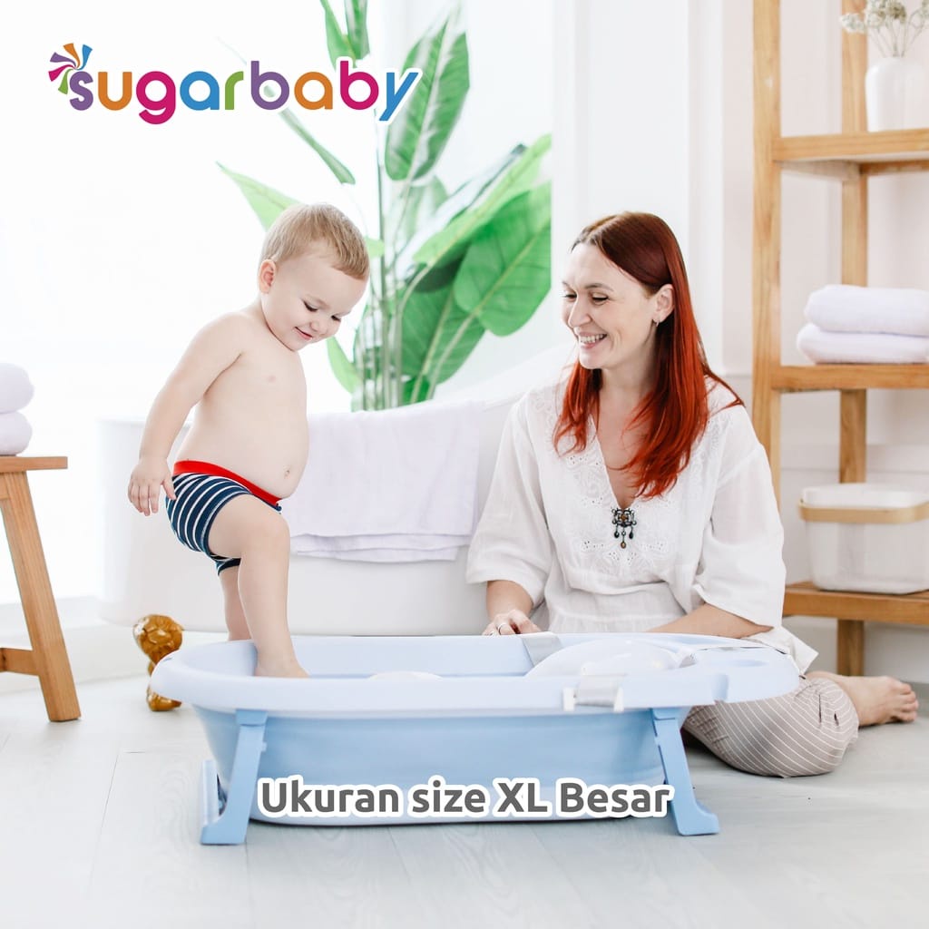 MOMS_ Sugarbaby F88 Foldable Baby Bathtub with Digital Thermometer / Bak Mandi Lipat dengan termometer air digital F88