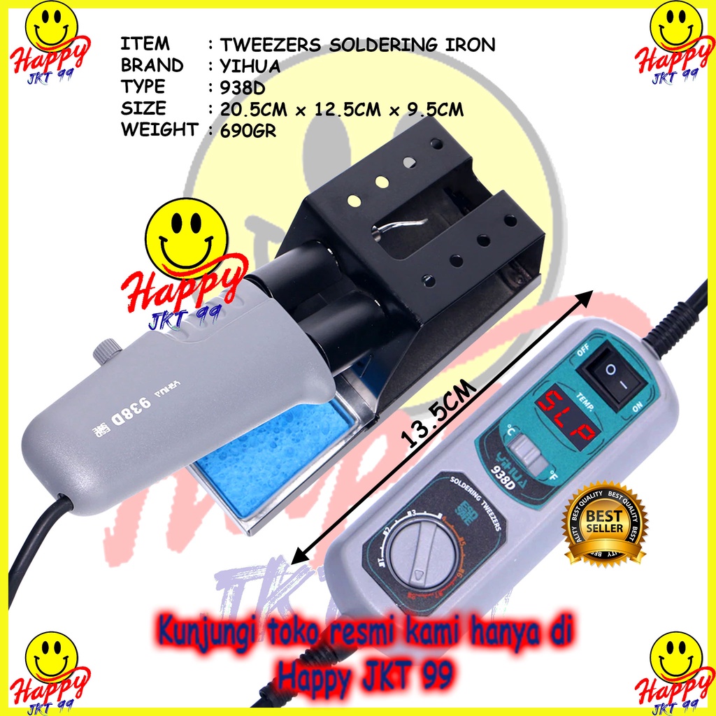 SOLDER YIHUA 938D 938 D HOT TWEZZER SOLDER JEPIT SOLDERING IRON BGA