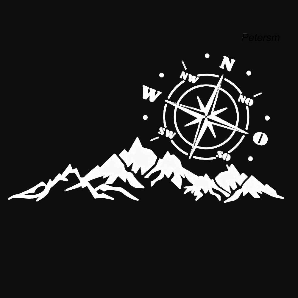 YE*Compass Mountains Car-Styling SUV Off-road Reflective Decals Sticker Decoration