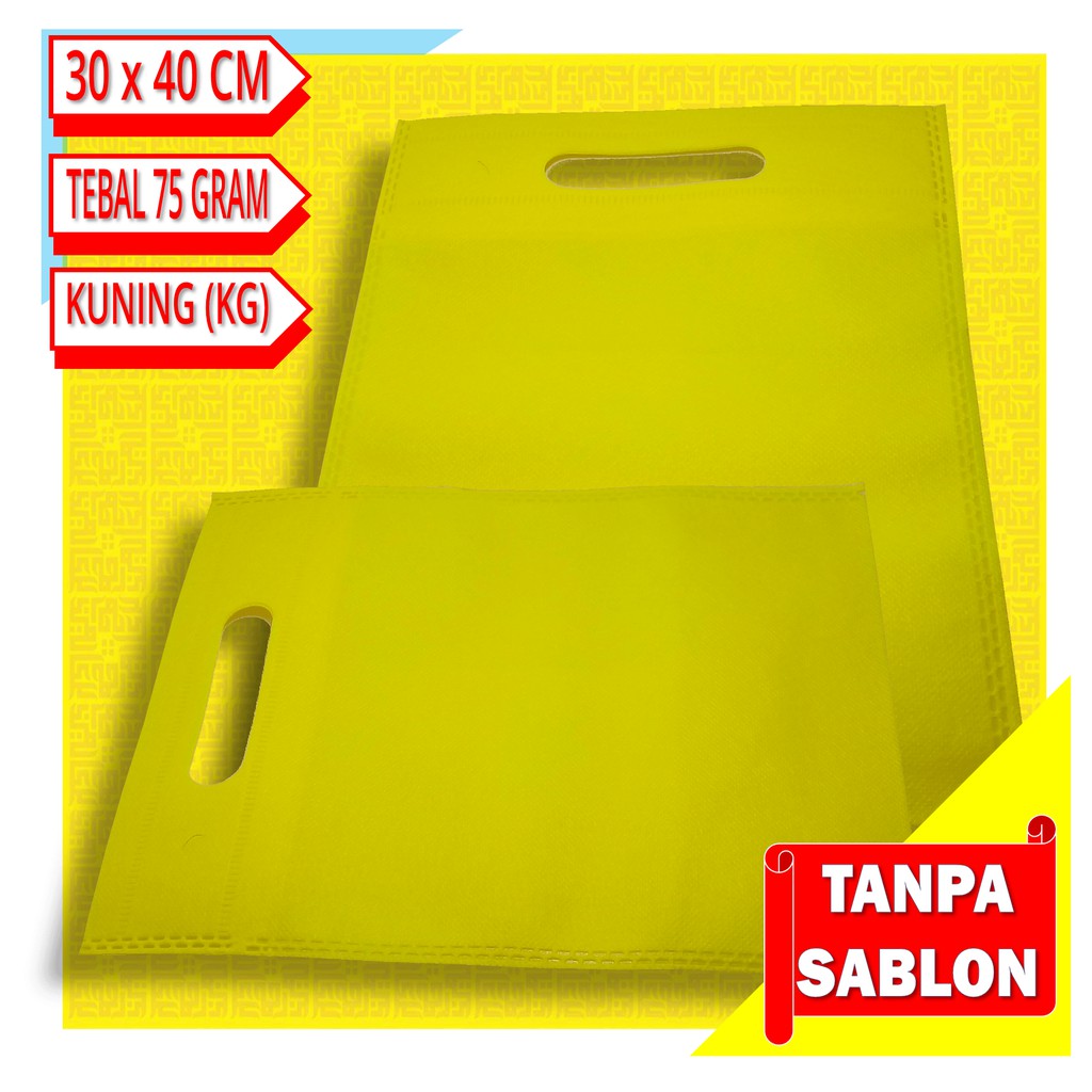 

Tas Spunbond Model Plong 30 X 40 cm warna Kuning (KG)