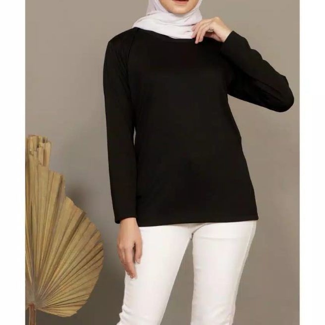 Baju Manset Kaos Wanita - Inner Kaos Manset Lengan Panjang - Manset Hijab Lengan Panjang