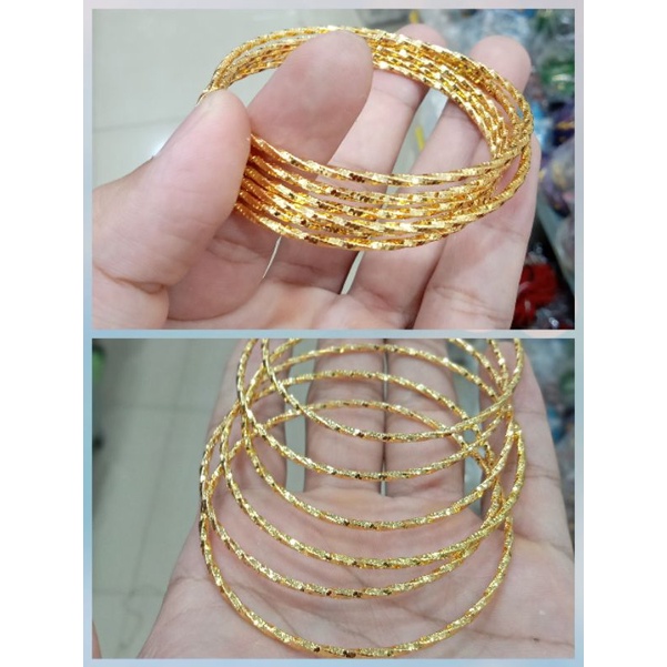 C-5590.Gelang keroncong xuping wanita berlapis emas harga per 6pcs.