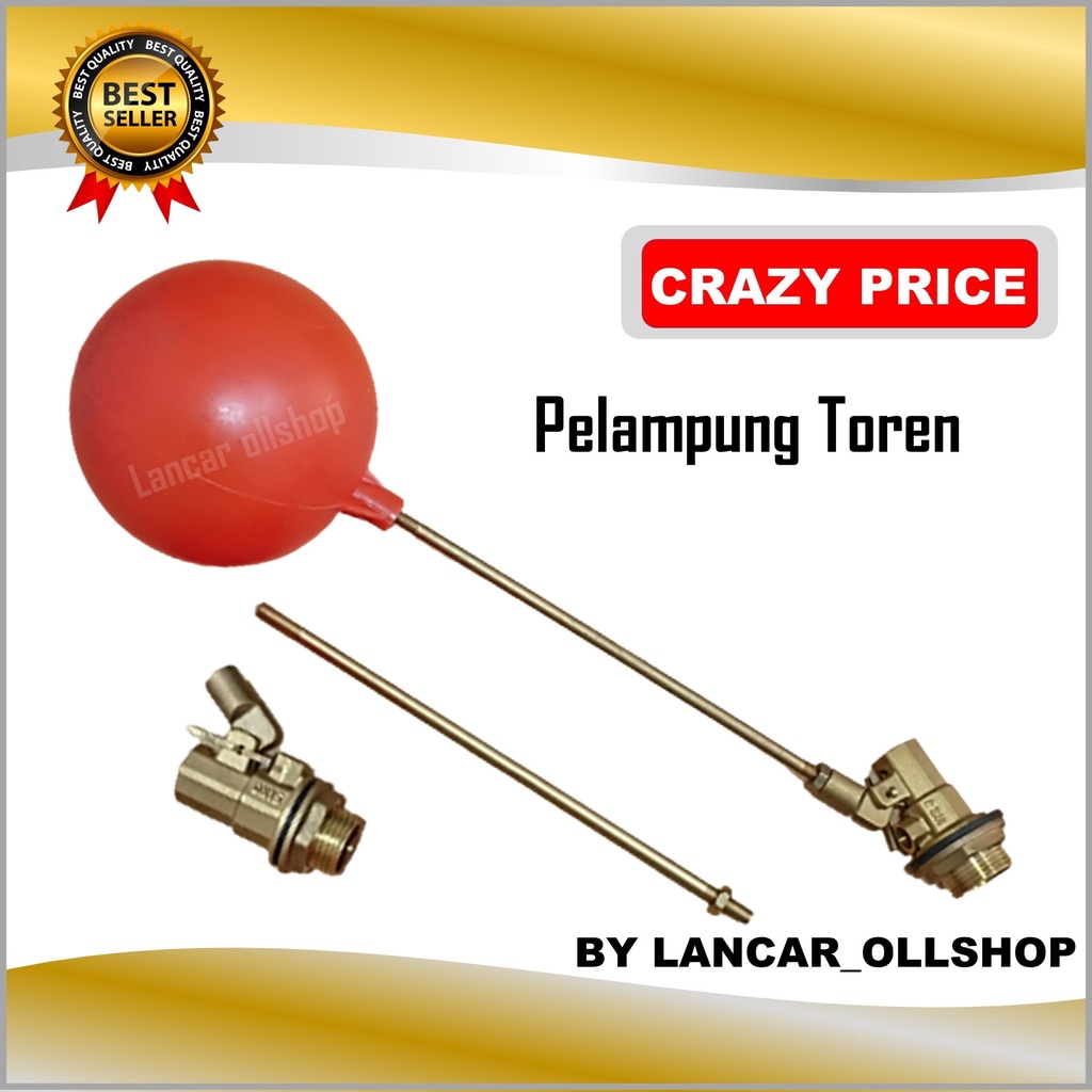 Pelampung Bola Tangki Air 1/2 Inci Kuningan / Floating Valve Toren Otomatis / Pelampung Tandon Air 3/4 Inch