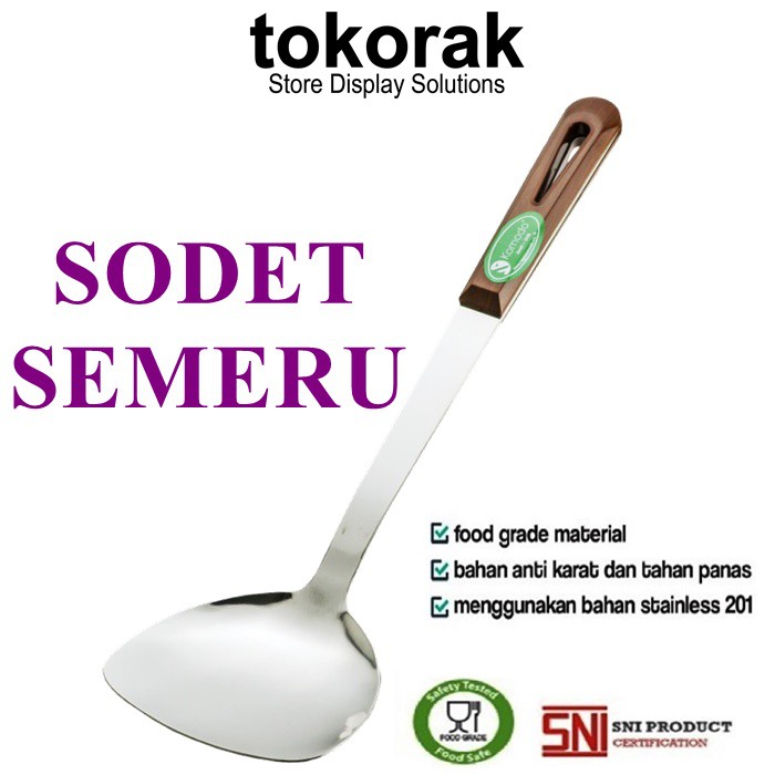 SPATULA STAINLESS STEEL KOMODO – SODET GAGANG MOTIF KAYU SEMERU