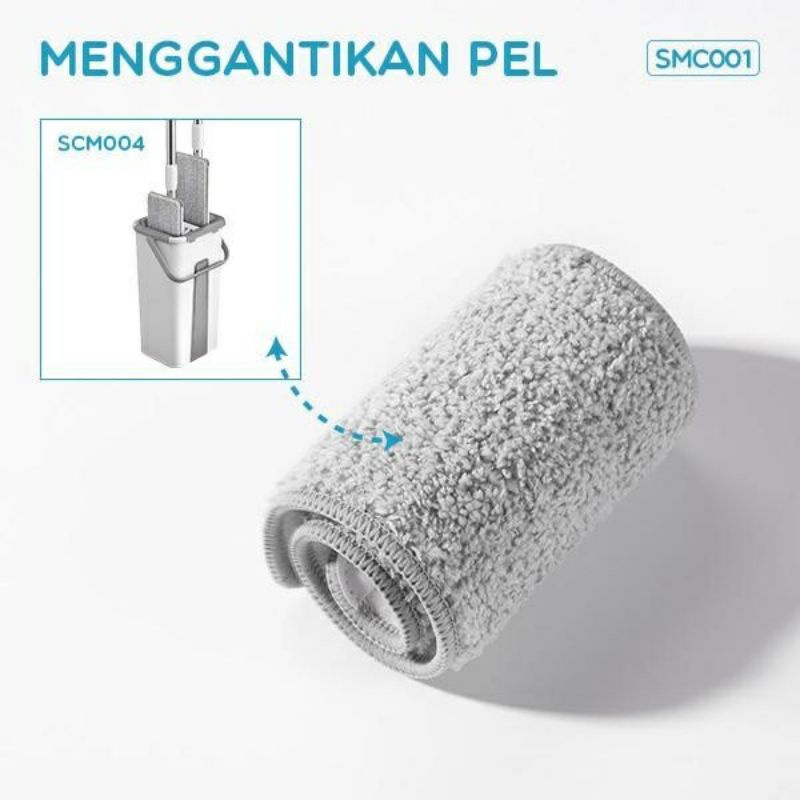 Samono SMC001 2pcs/pack  Refill Kain Pel SCM004 Microfiber Hand-Free Wash Refil Original