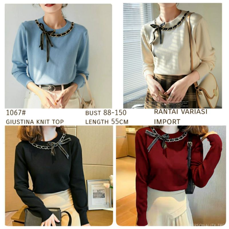 MDLV ~ 1067# Giutina Knit Top Atasan Blouse Korea Fashion Import