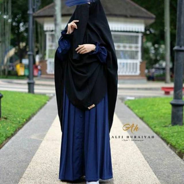Gamis Maryam Warna Navy Blue Alfi Huraiyah