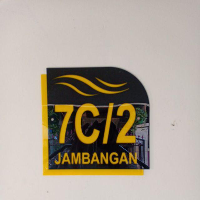 Nomor Rumah Akrilik 2mm / Acrylic 21x21 Cm / Laser Cutting 2 Layer