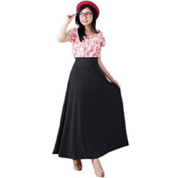 Rok Jersey Payung / Rok Hitam Payung / jersey