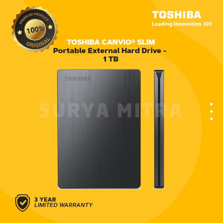 Hardisk Eksternal 1TB Canvio Slim Toshiba [USB 3.0]