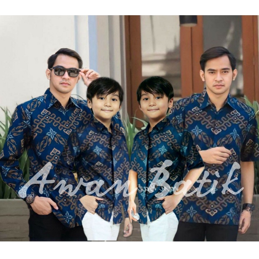 TERBARU Couple sweet || couple batik ayah dan anak cowok BATIK NAVY