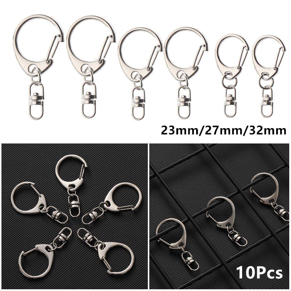 10pcs Gantungan Kunci Bahan Stainless Steel Untuk Outdoor