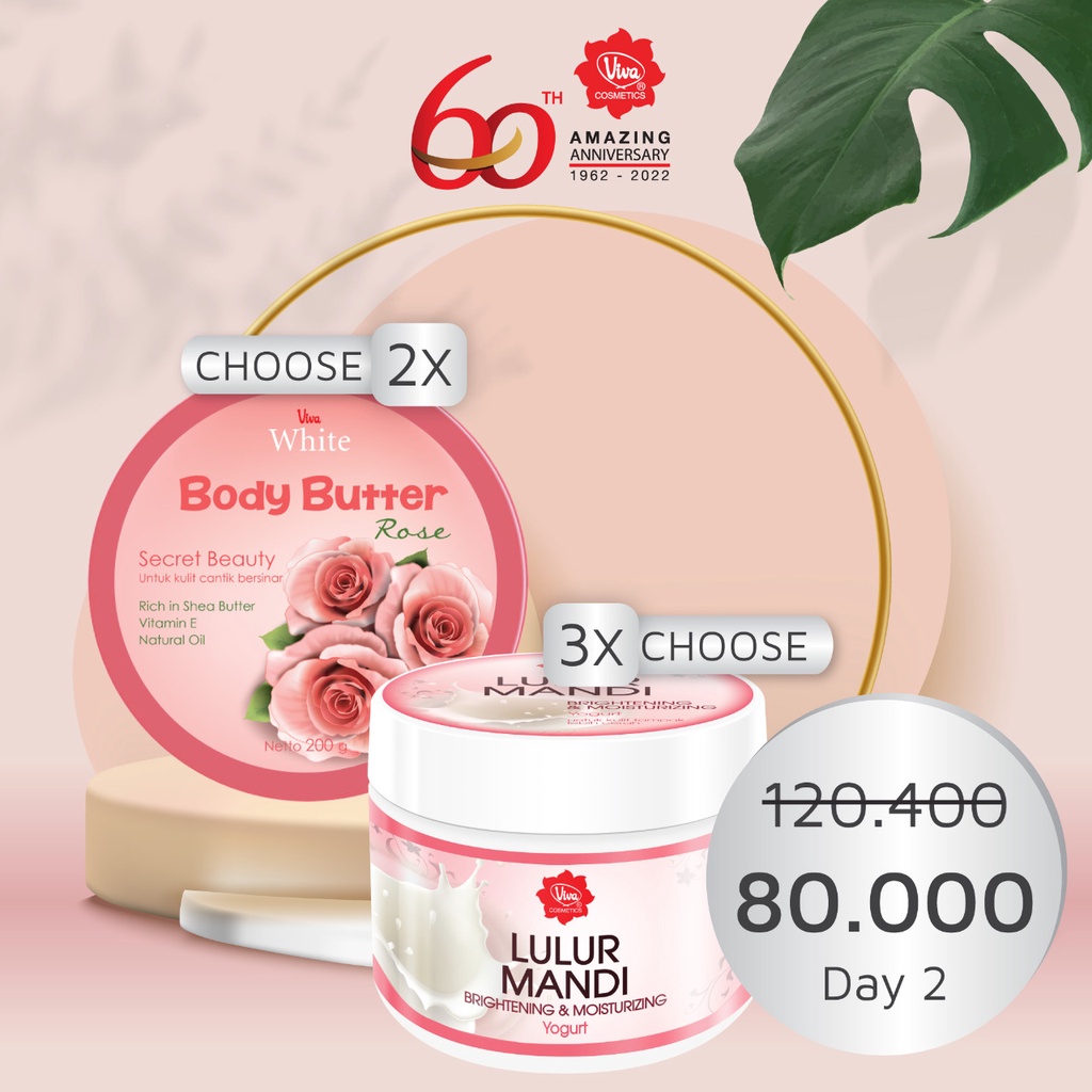 Paket 3 Lulur Mandi 2 Body Butter Viva