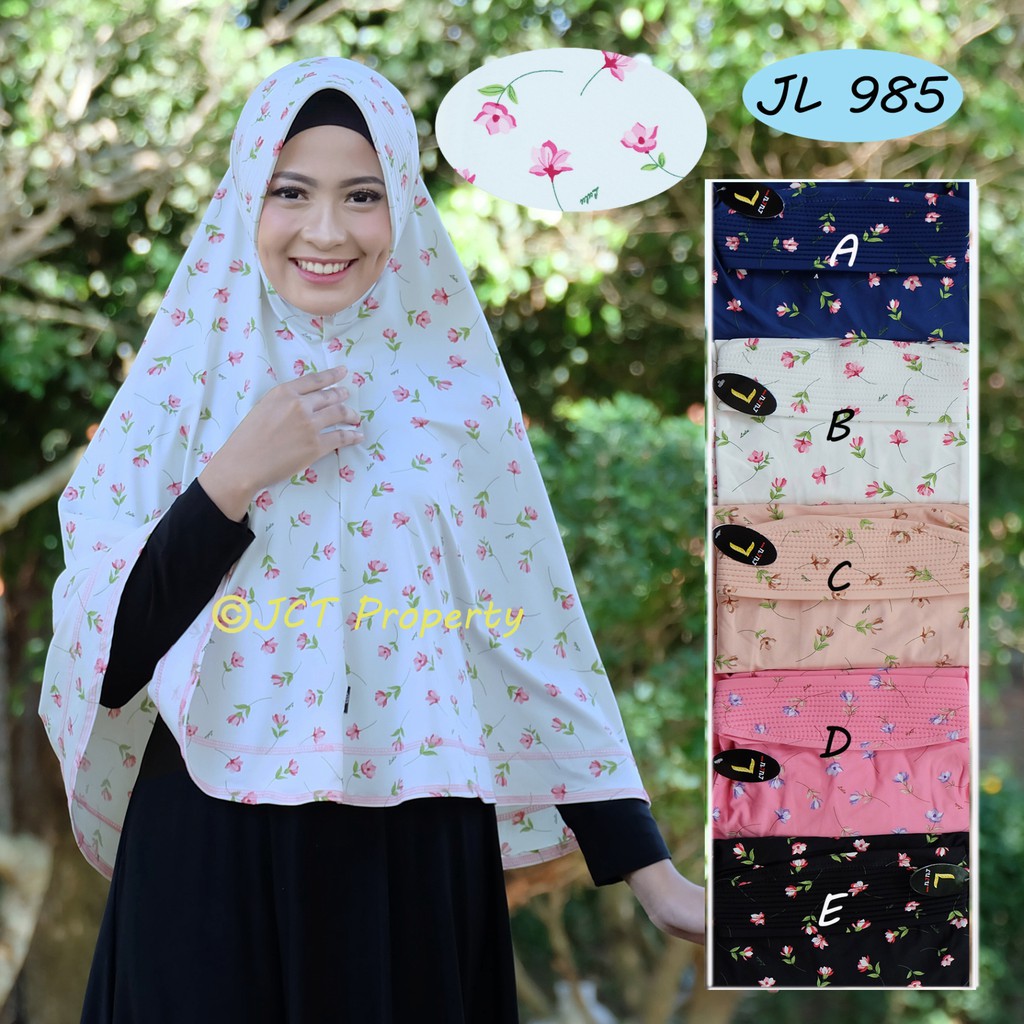 Jilbab Instan Bergo Lulu Motif Bunga (JL 985)