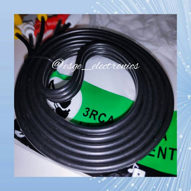 ORIGINAL ORENCHI KABEL TV DVD AUDIO VIDEO AV BENGKOK JACK LETTER L 1,5 METER 3 PIN MURAH KABEL JACK