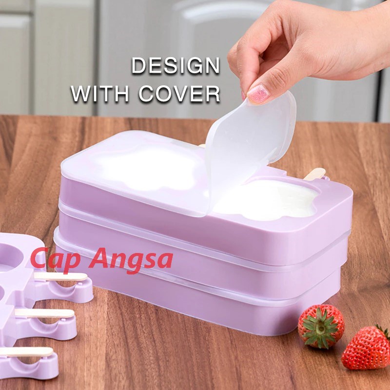 CETAKAN ES KRIM SILIKON ICE CREAM MOLD SILICONE MOULD STIK STICK LOLI FONDANT COKLAT PINK POPSICLE