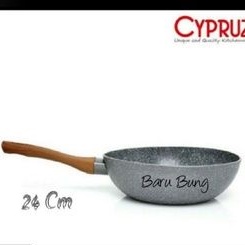 CYPRUZ FRY WOK MARBLE CERAMIC INDUKSI 24CM / WAJAN MARBLE CYPRUZ