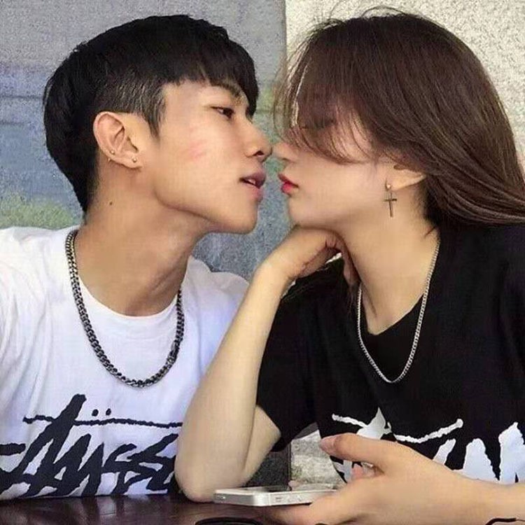 Kalung pasangan fashion korea kalung stainless steel Necklace