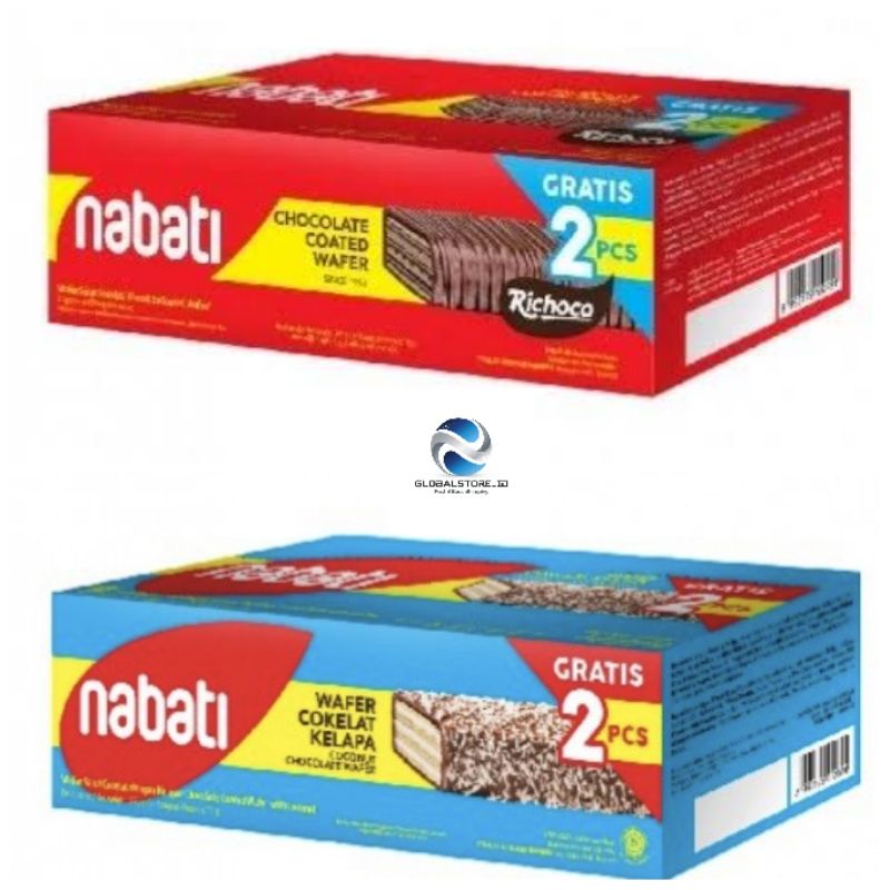 nabati chocolate coated wafer /coklat kelapa14x18gr