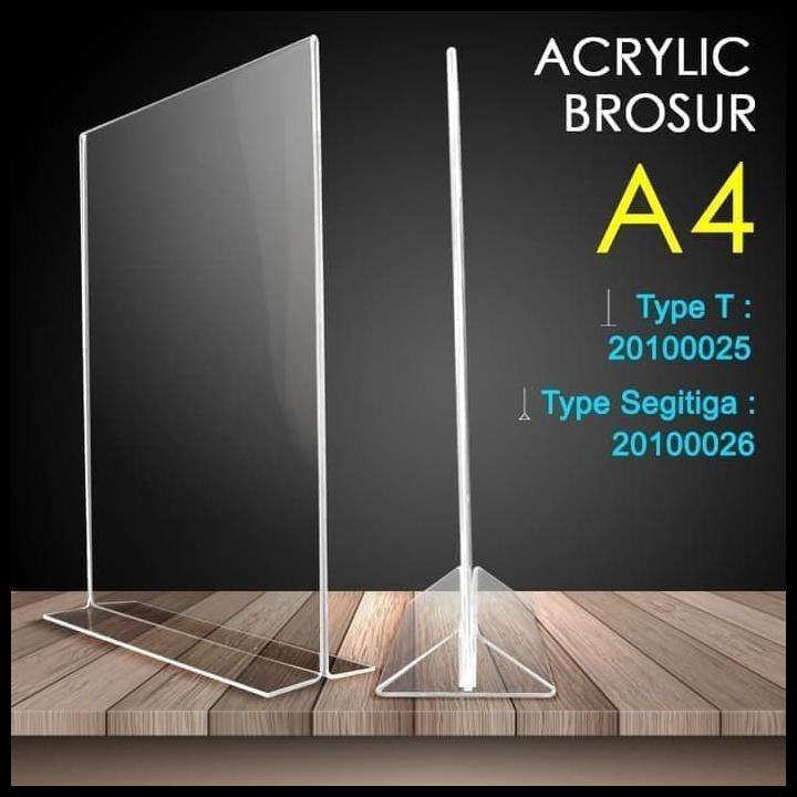 

ACRYLIC HOLDER / AKRILIK TENT CARD A4 TEMPAT BROSUR MEJA - BENTUK T