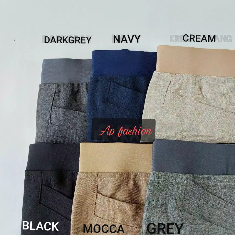 CELANA KANTOR FORMAL JUMBO OFFICE PANT  CELANA BAHAN PINGGANG KARET SLIM FIT M L XL XXL L3 L4 L5