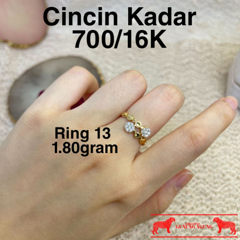 New Collection Cincin Fashion Selempang Emas Asli Kadar 700/16K Terbaru