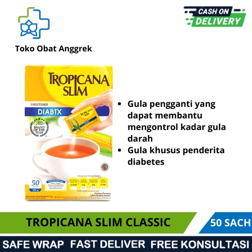 

TROPICANA DIABETICS ISI 50 SACHET / PENGGANTI GULA PEDERITA DIABETES/GULA RENDAH KALORI/GULA DIABET