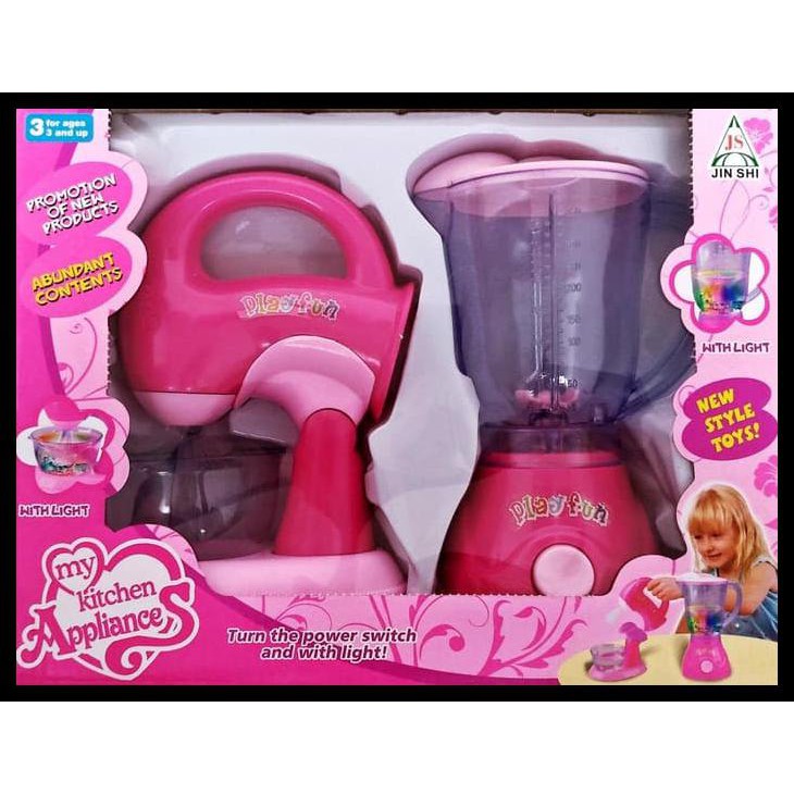 TERBARU MAINAN ANAK BLENDER DAN MIXER BATERAI SET MY KITCHEN APPLIANCES 018-03 