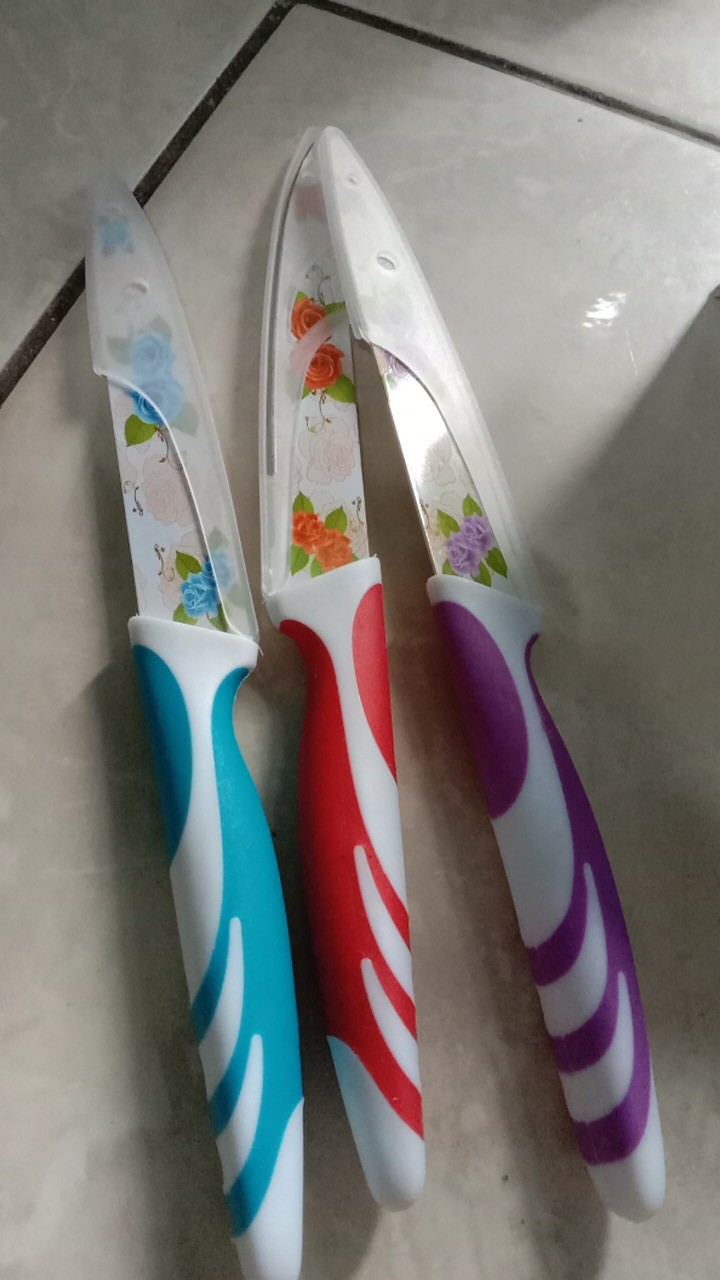 Pisau Dapur Keramik - Pisau Dapur Motif Mawar