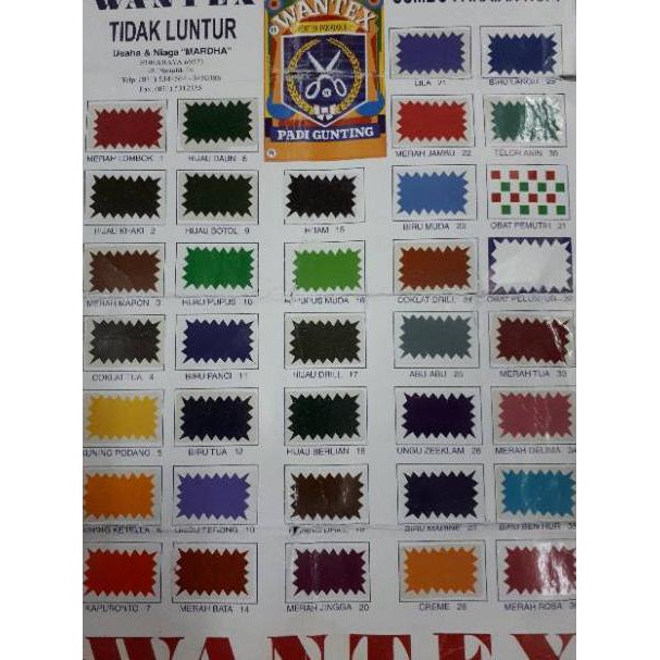 

Stok terbaru Wantek Cap Padi Gunting/ Pewarna Tekstil/ Pewarna Pakaian