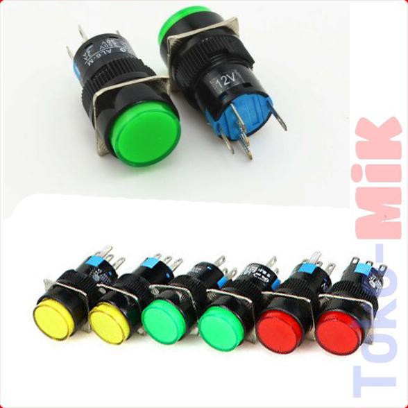 La16Ay-11Dz Tombol Saklar On/Off Switch Led 12V 16Mm 5 Pin - Merah Tokmik23 Ayo Order