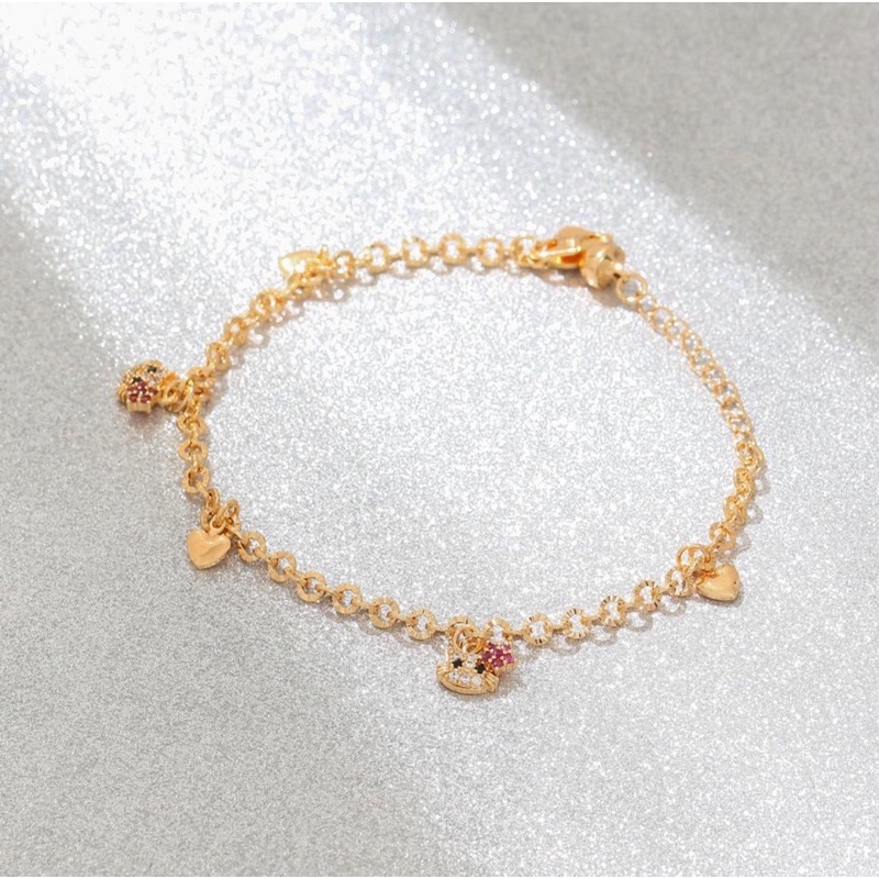 Gelang tangan anak nori hello Kitty rantai nuri perhiasan anak titanium gold