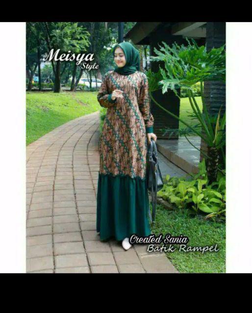 Gamis Batik Meisya Style / Batik Rampel // Seragam M L Xl Jumbo 2762,