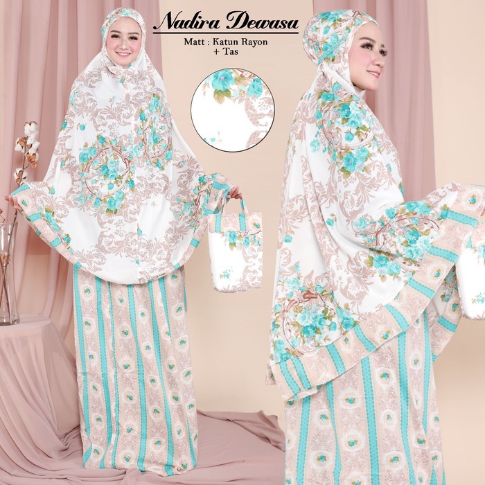 mukena rayon nadira/mukena dewasa bahan rayon motif nadira/bisa bayar ditempat/cod