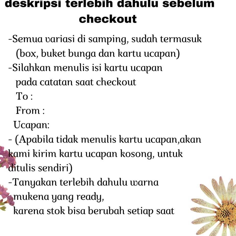 

Dijual ✲ QM87K Hampers Mukena / Hampers Hijab / Mukena Travel / Mukena Renda / Hampers Buket 72 ➩Laris