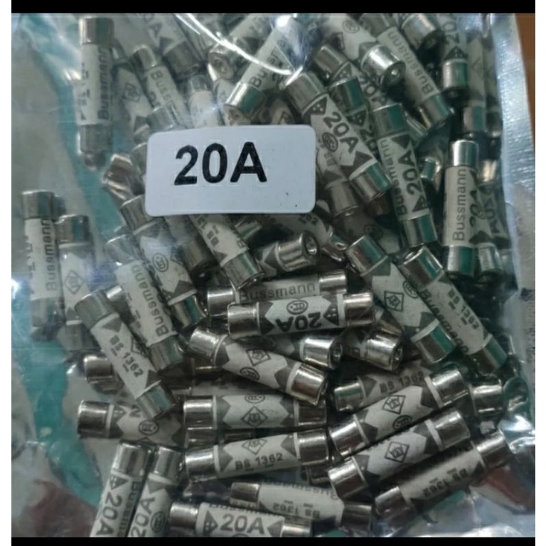 Fuse AC 5A 10A 13A 15A 16A 20A 25A ukuran 25mm x 6mm 1dus isi 100pcs