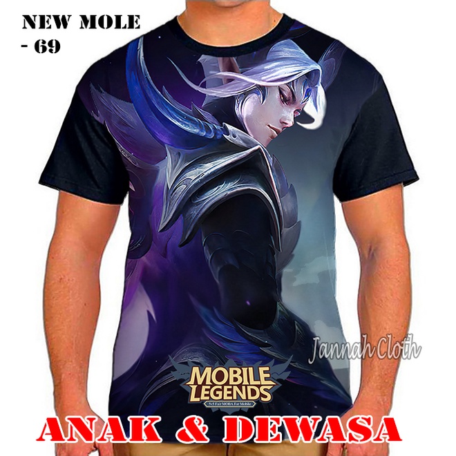 Kaos Mobile Legends Hero Ling Night Shade Skin Epic 3D Printing