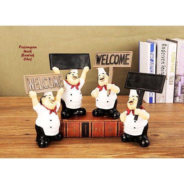 

Pajangan Bentuk Koki Chef Welcome Papan Tulis Kado Hadiah Dekorasi Hiasan Meja