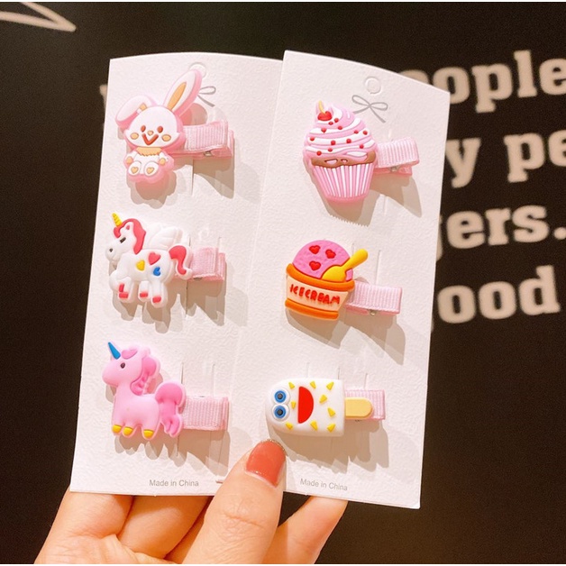 Jepit Rambut Korea Anak Perempuan Motif Tiptop Ice Cream Aksesoris Rambut Jepitan Wanita Lucu bahan import AK144