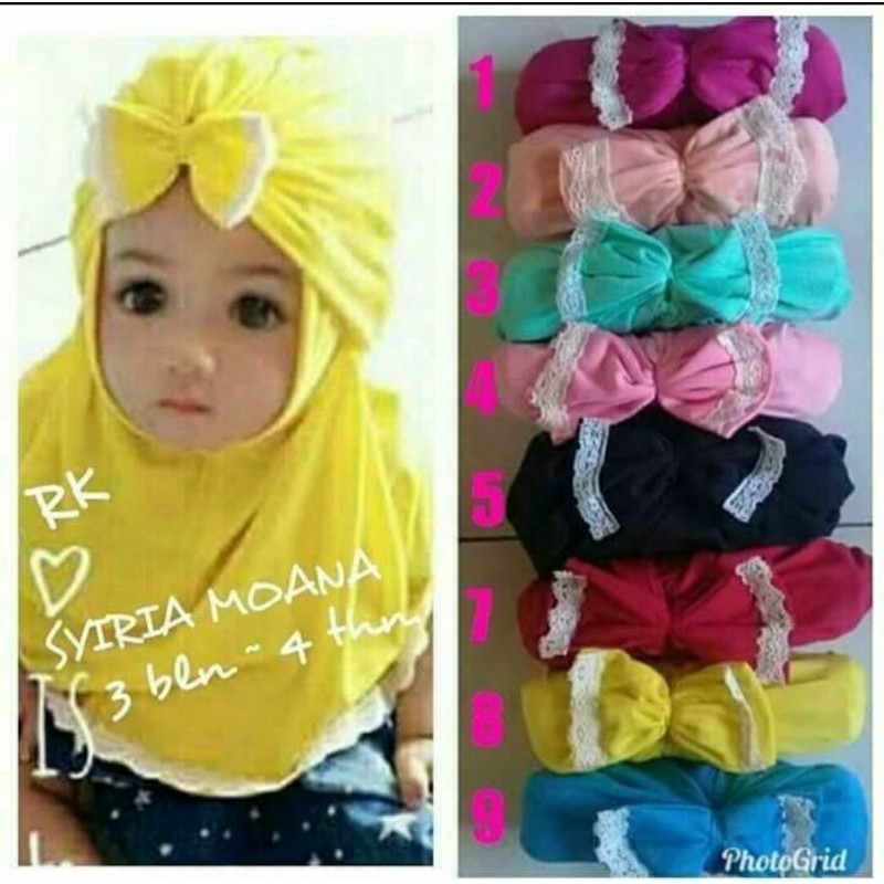 jilbab / anak / bayi / hijab /allsize 0-3 tahun/ JILBAB ARSY+TURBAN / STOK